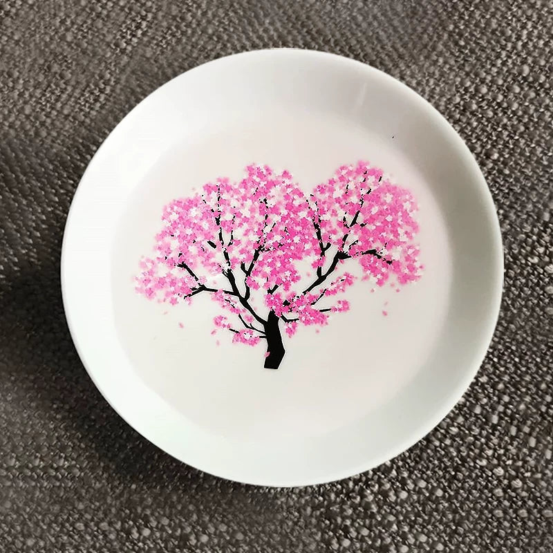 Ensemble de tasses à sake à fleurs froides thermochromiques Sakura en Mino Ware