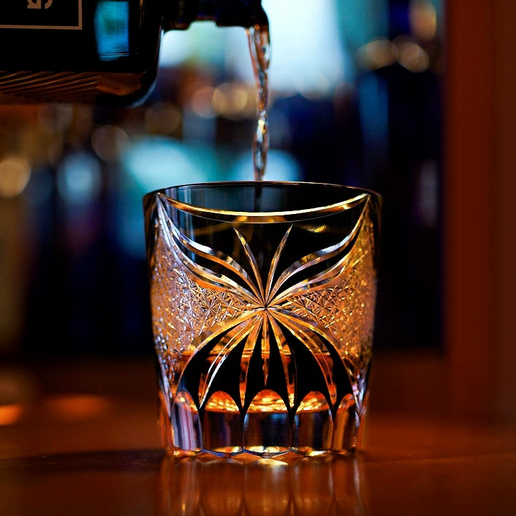 Edo Kiriko Handcrafted Lepidoptera Whisky Glass With Wooden Box