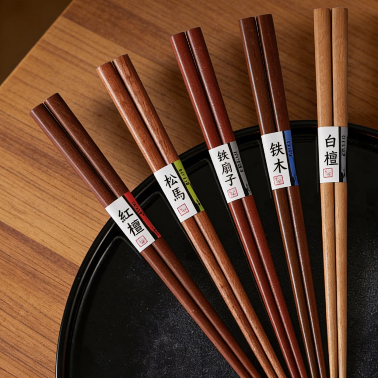 ISHIDA Handcrafted Ki no Aji Mixed Wood Chopstick Set of Five
