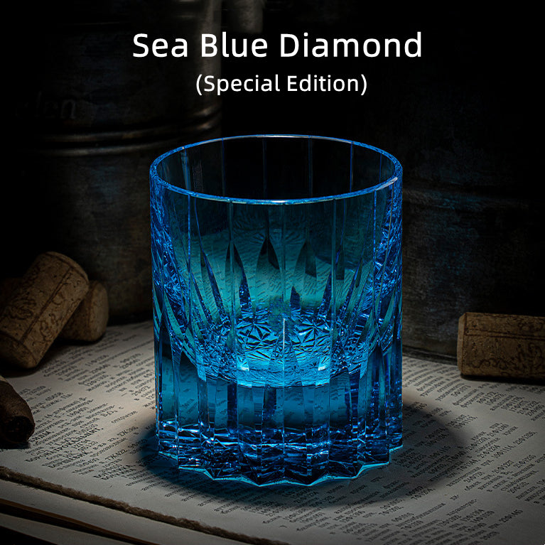 Japanese Diamond Eko Kiriko Muti-Color Whisky Glasses With Gift Box - MASU