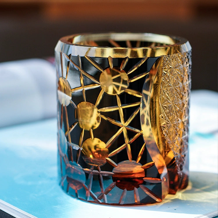 Edo Kiriko Handcrafted Night Jewel Whisky Glass With Wooden Box