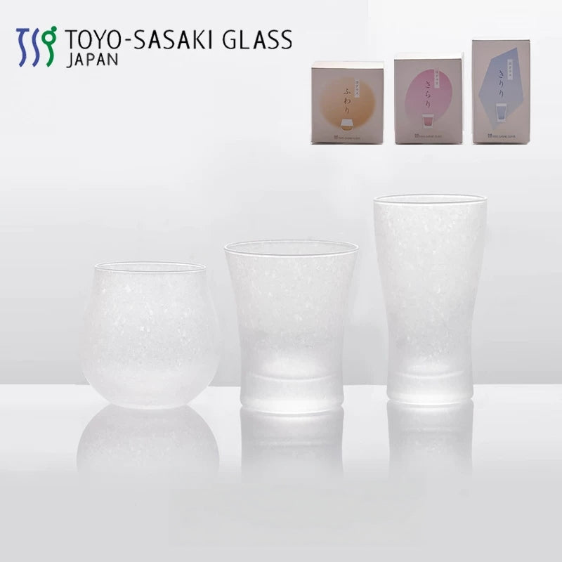 Colección de copas de sake Yukihana Hikari de Toyo-Sasaki Glass
