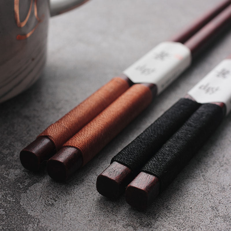 MASU Black Walnut Chopsticks with Decorative Thread in Wooden Box - MASU