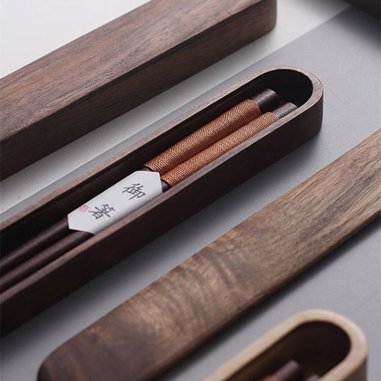 MASU Black Walnut Chopsticks with Decorative Thread in Wooden Box - MASU