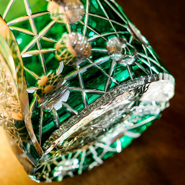 Edo Kiriko Handcrafted Night Jewel Whisky Glass With Wooden Box