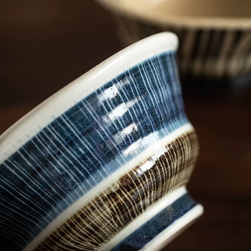 Hatsuichi Mino Ware Matsukaze Tokusa Ceramic Bowl