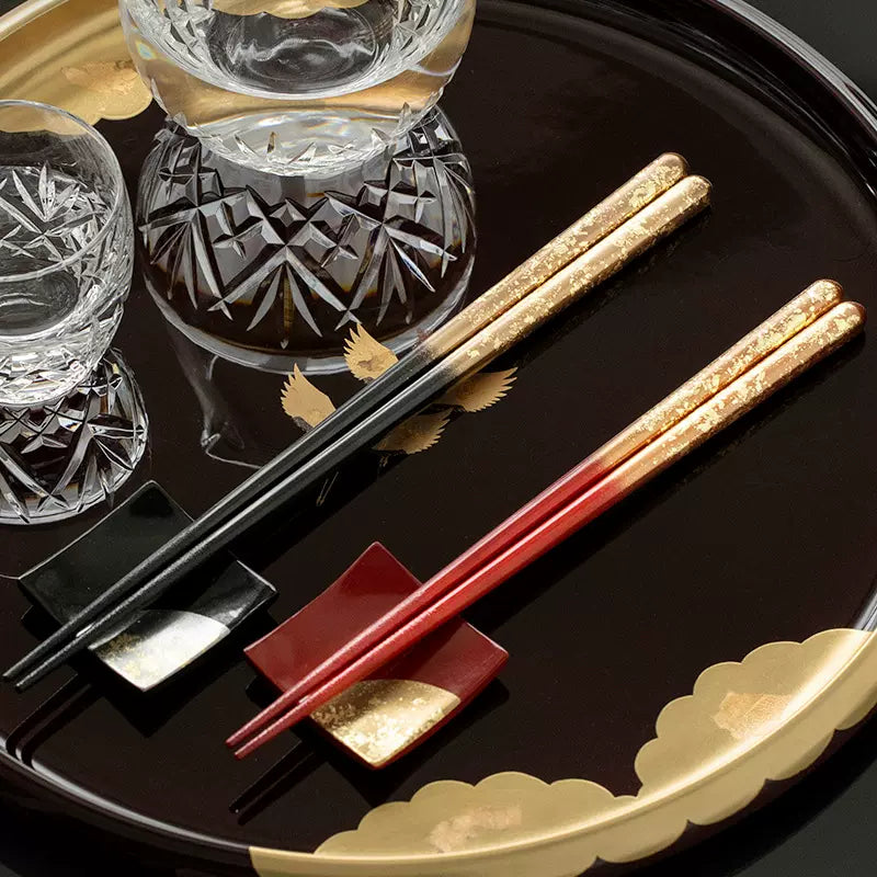 ISSOU Auspicious Clouds Japanese Handcrafted Wooden Chopsticks Wedding Gift Set