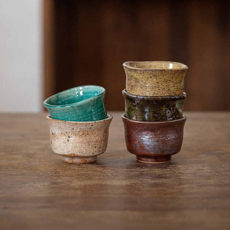 Ensemble de cinq tasses à thé Natural Wave en céramique Touji Mino Ware