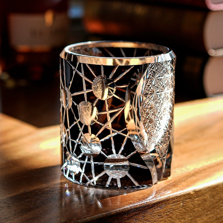 Edo Kiriko Handcrafted Night Jewel Whisky Glass With Wooden Box