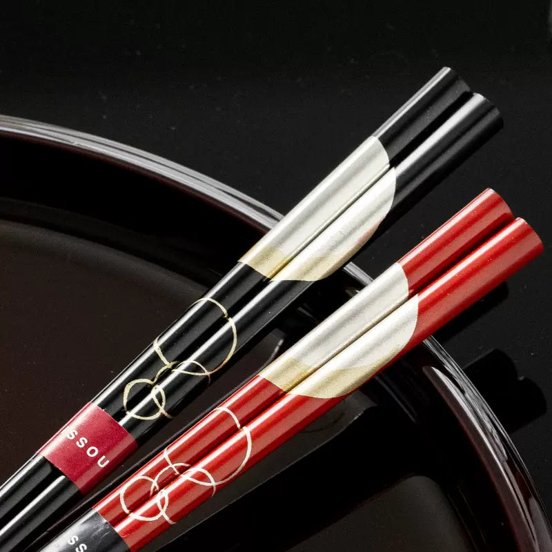 ISSOU Moon and Blossom Japanese Handcrafted Wooden Chopsticks Wedding Gift Set