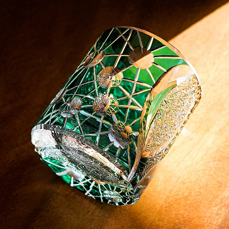 Edo Kiriko Handcrafted Night Jewel Whisky Glass With Wooden Box