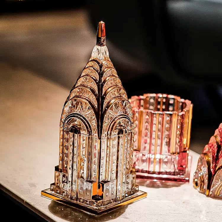 Bohemia Gold Trimmed Crystal Castle Keepsake Box