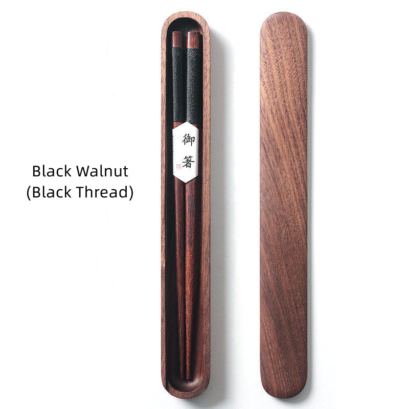 MASU Black Walnut Chopsticks with Decorative Thread in Wooden Box - MASU
