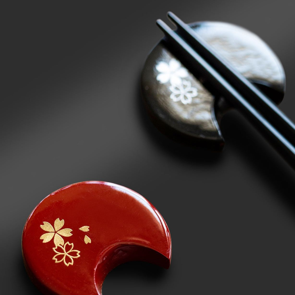 ISSOU Moon and Blossom Japanese Handcrafted Wooden Chopsticks Wedding Gift Set