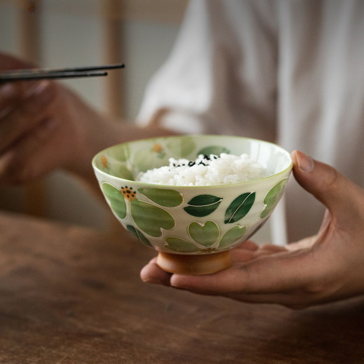 Hatsuichi Mino Ware Handcrafted Saie Sakura Rice Bowl Set of Five