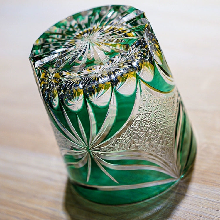 Edo Kiriko Handcrafted Lepidoptera Whisky Glass With Wooden Box