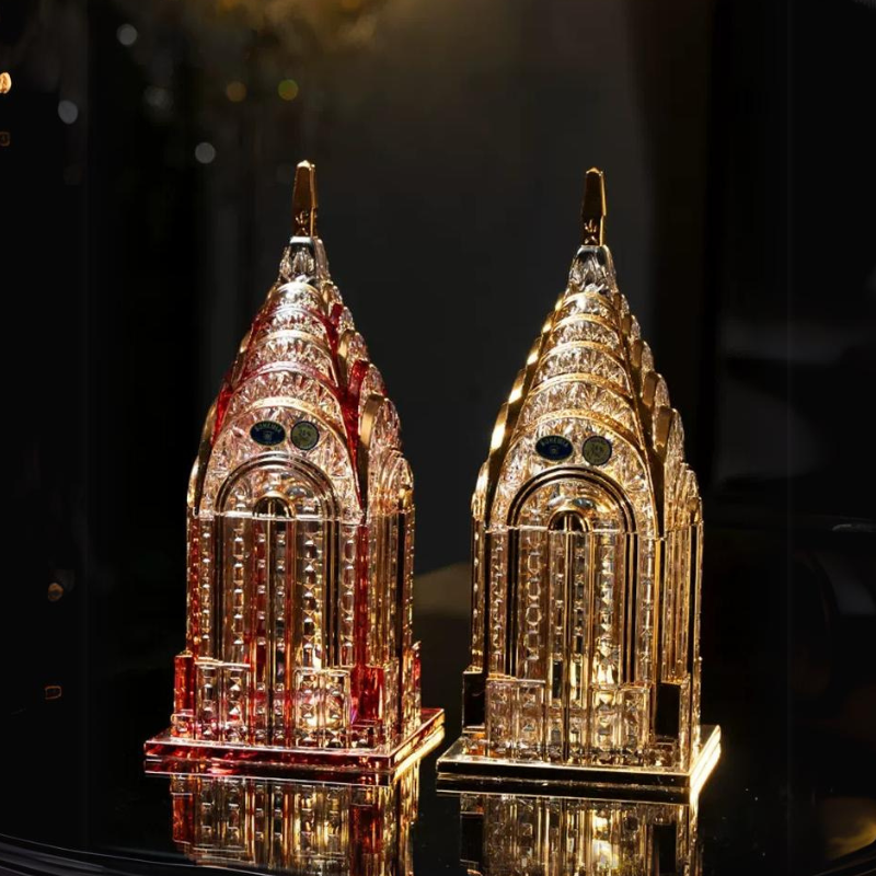 Bohemia Gold Trimmed Crystal Castle Keepsake Box