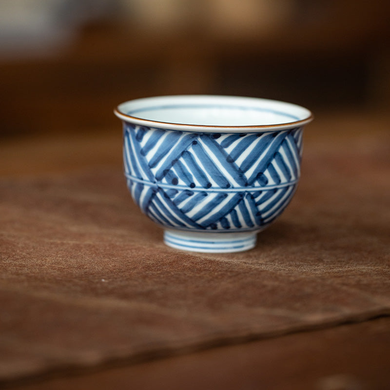 Hasami Ware Handcrafted Ruriei no Tori Tea Cup Set of Five