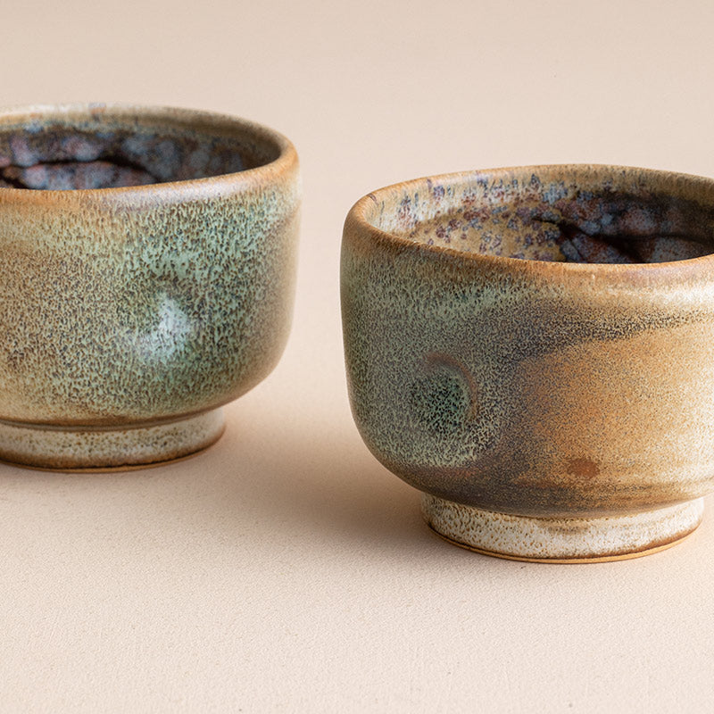 Nunobiki Ware Handcrafted Yukifubuki Tea Cup Set of Five