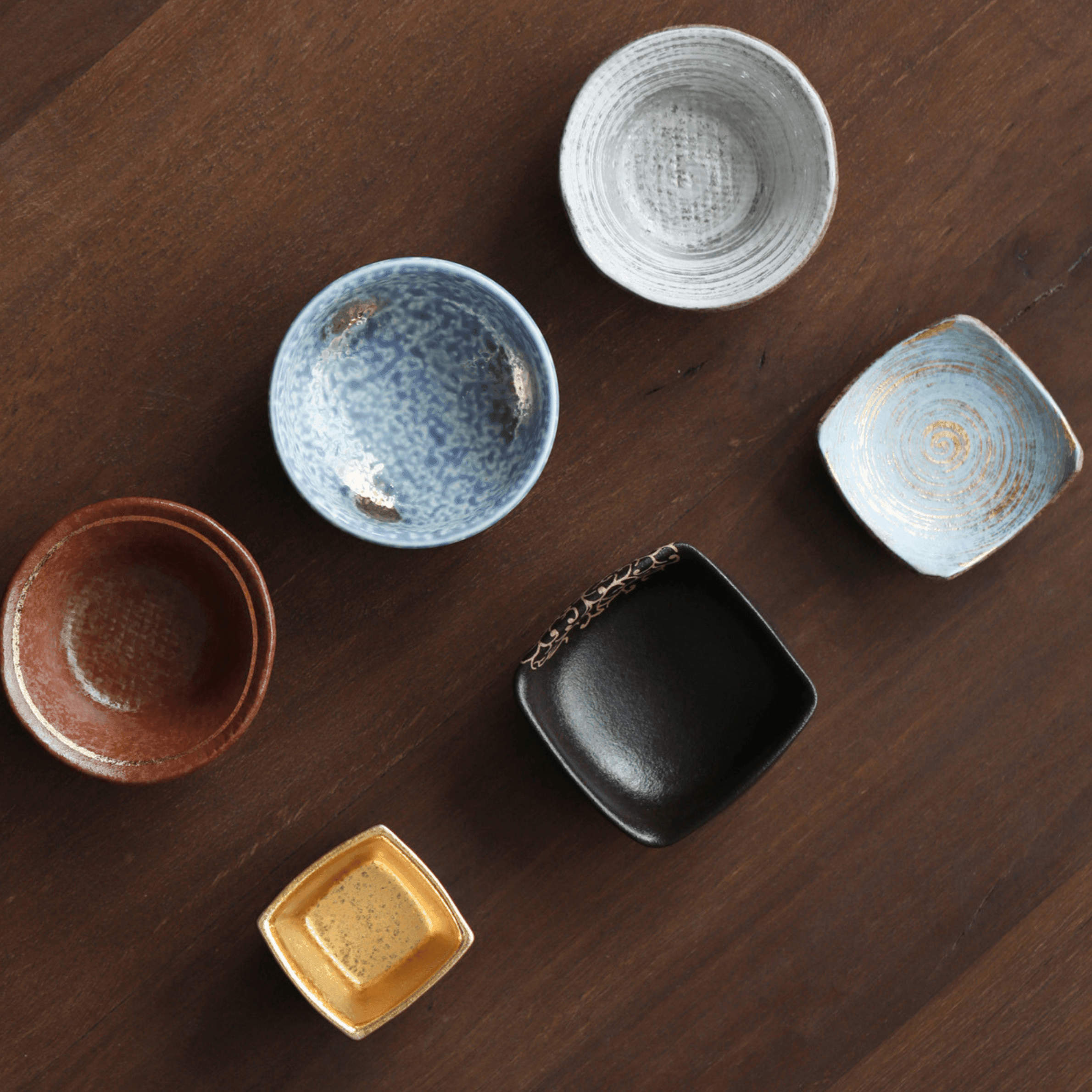 Touetsugama Japanese Golden Glazed Tea Set - MASU