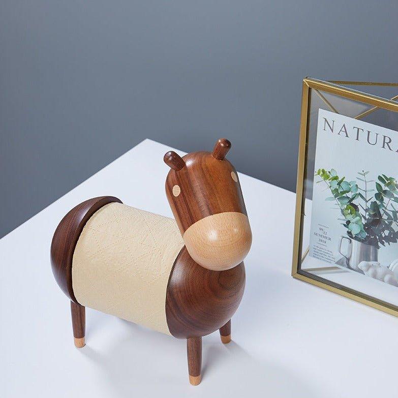 Handcrafted Animal Shaped Wooden Adjustable Toilet Roll Dispensers - MASU