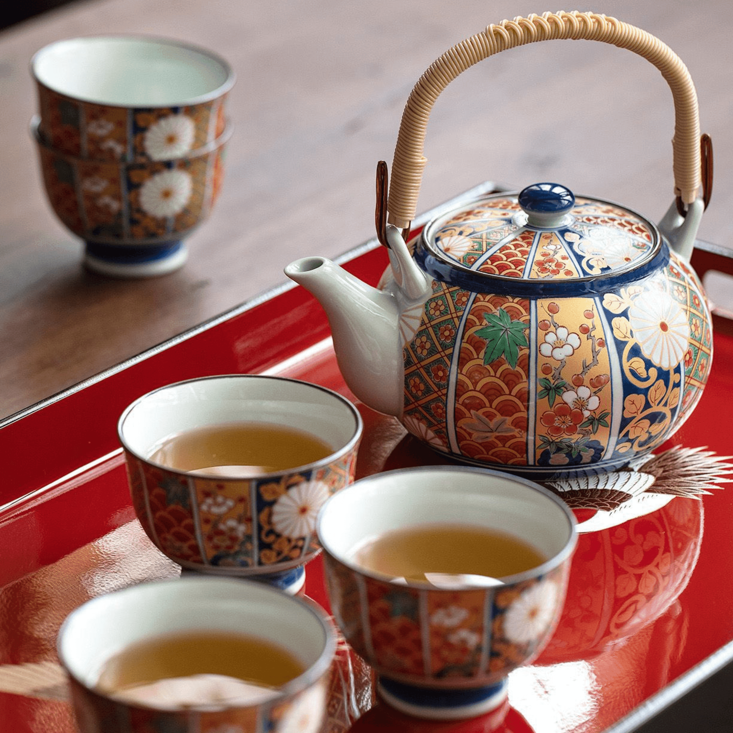 Japanesse Imari Series Handcrafted Tea Cups - MASU