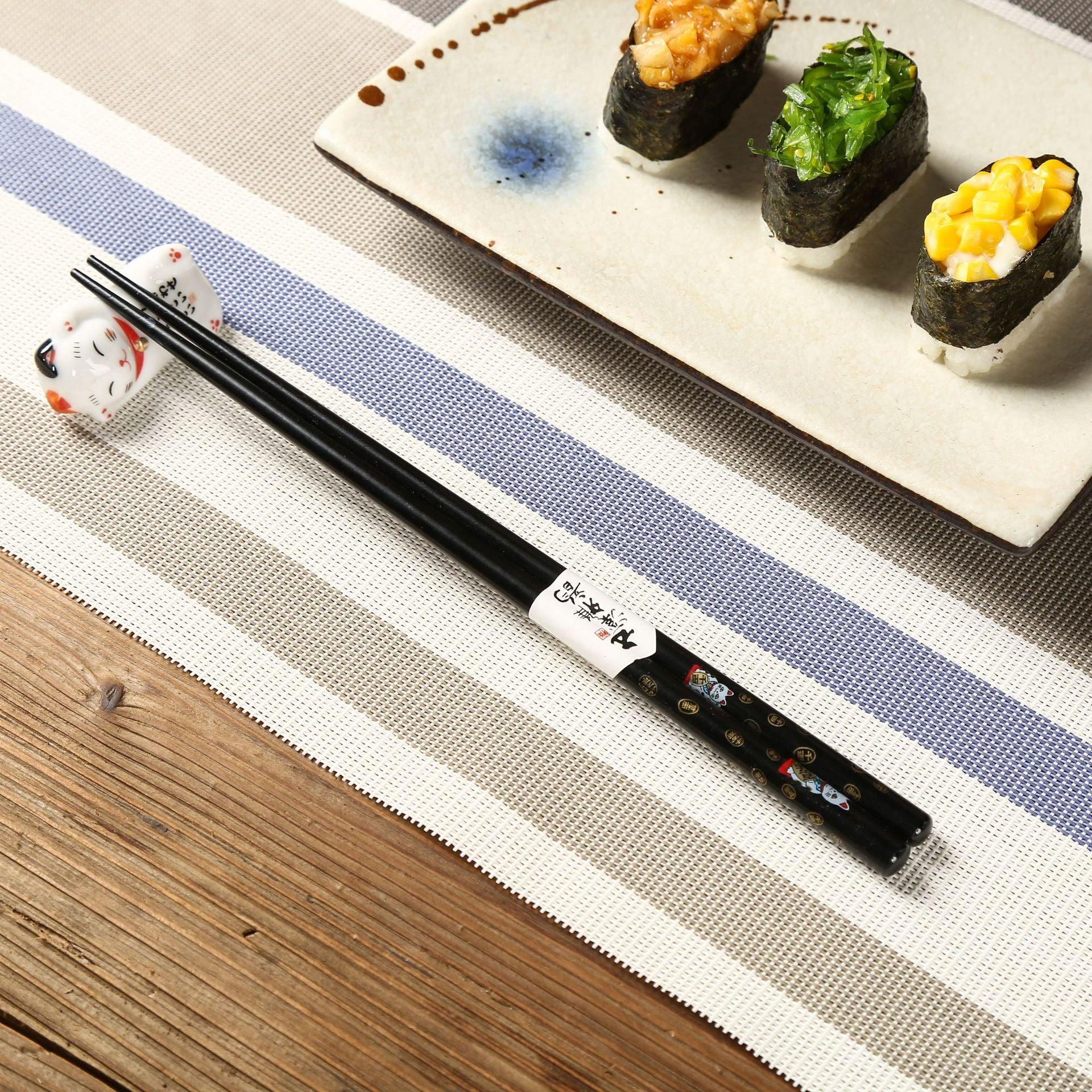 Japanese Maneki-neko (Lucky Cat) Chopstick Set - MASU