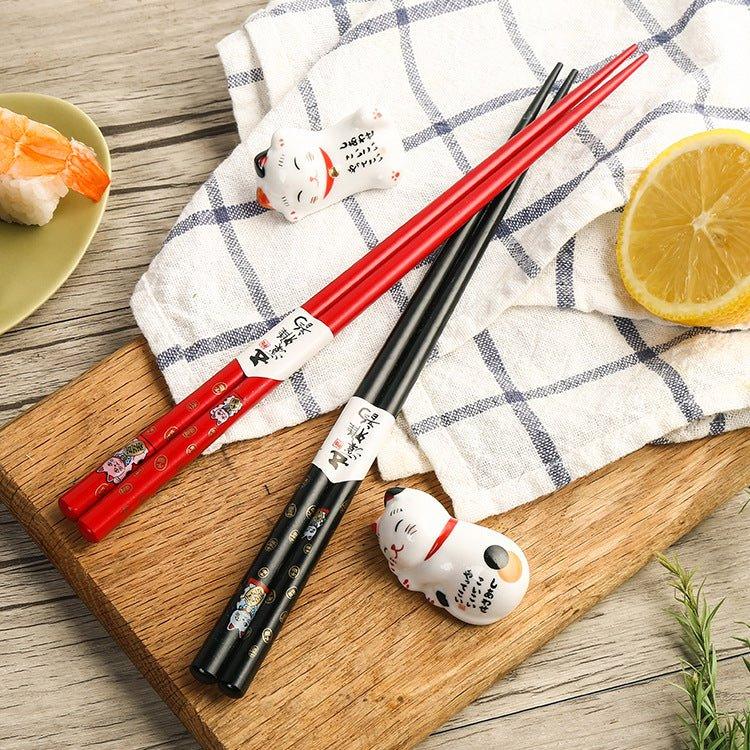 Japanese Maneki-neko (Lucky Cat) Chopstick Set - MASU