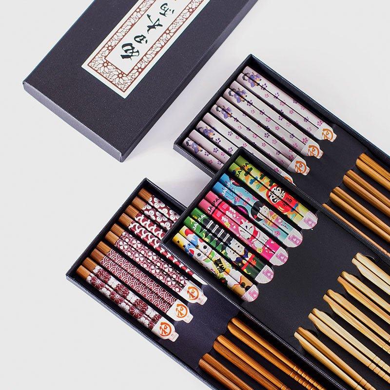 Muti-Themed Japanese Bamboo Chopsticks Sets - MASU
