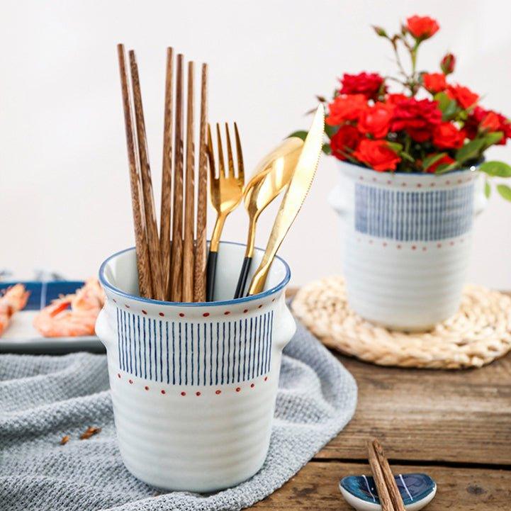 Japanese Handcrafted Ceramic Glazed Chopsticks Holders - MASU