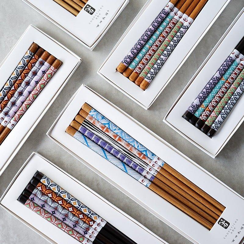 Japanese Family Harmony Wooden Chopsticks Sets - MASU