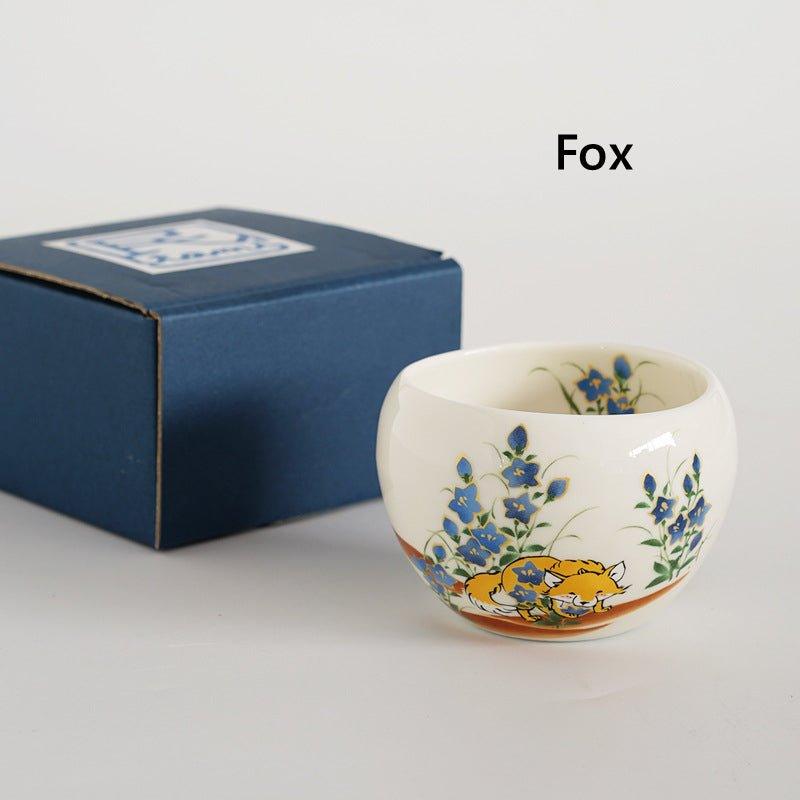 Japanese Tamikazu Hayashi Hand-painted Animal Theme Ceramic Tea Cup Gift Sets - MASU