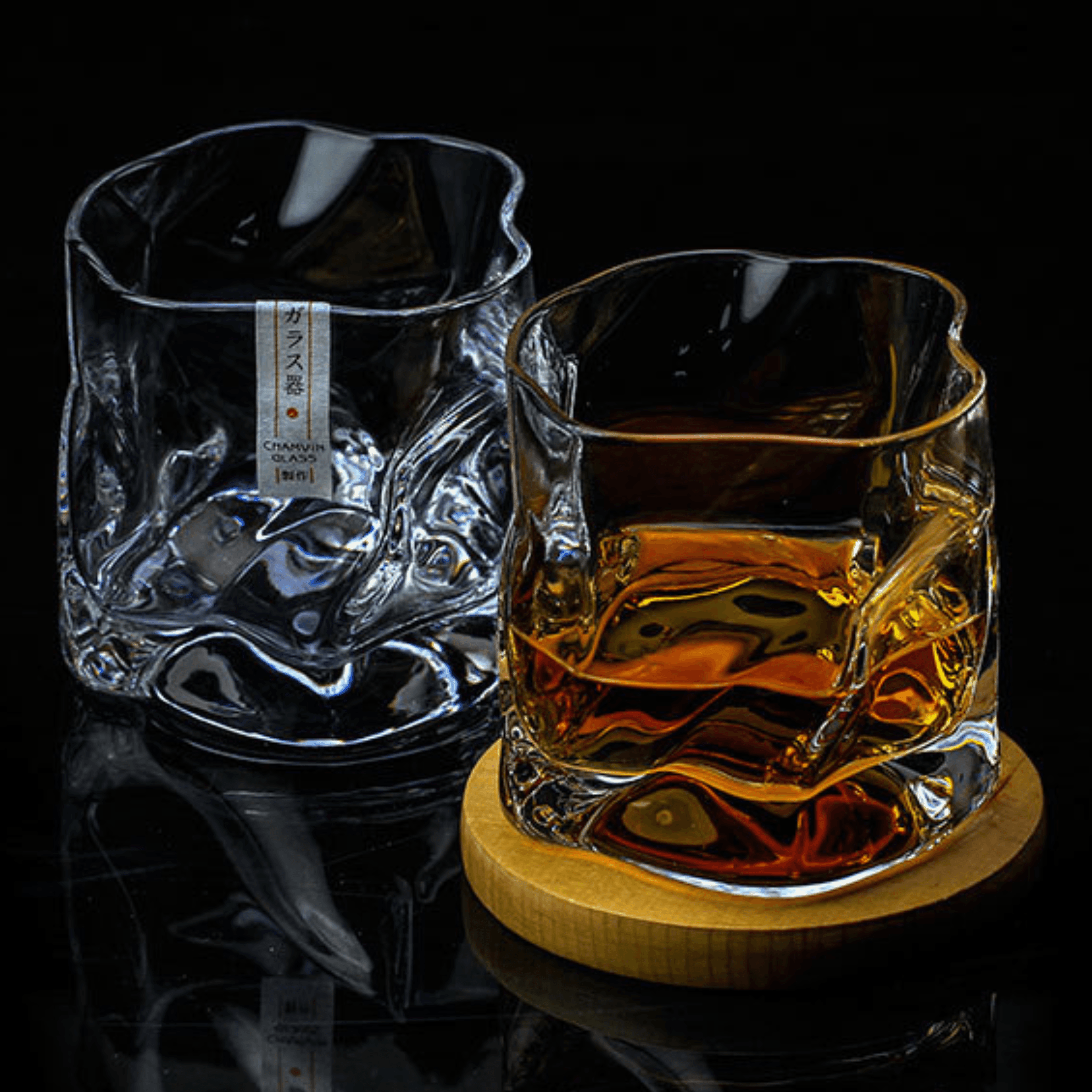 Japaneese Edo Kiriko Crumple Body Whisky Glass - MASU