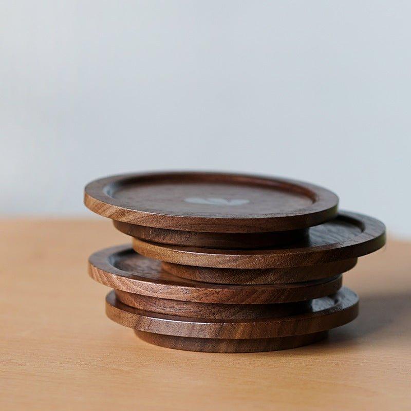 Japanese Rounded Walnut Wood Tea Cup Lid/Coaster - MASU