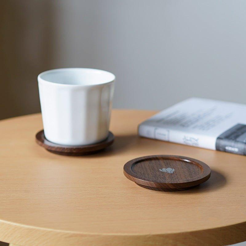 Japanese Rounded Walnut Wood Tea Cup Lid/Coaster - MASU