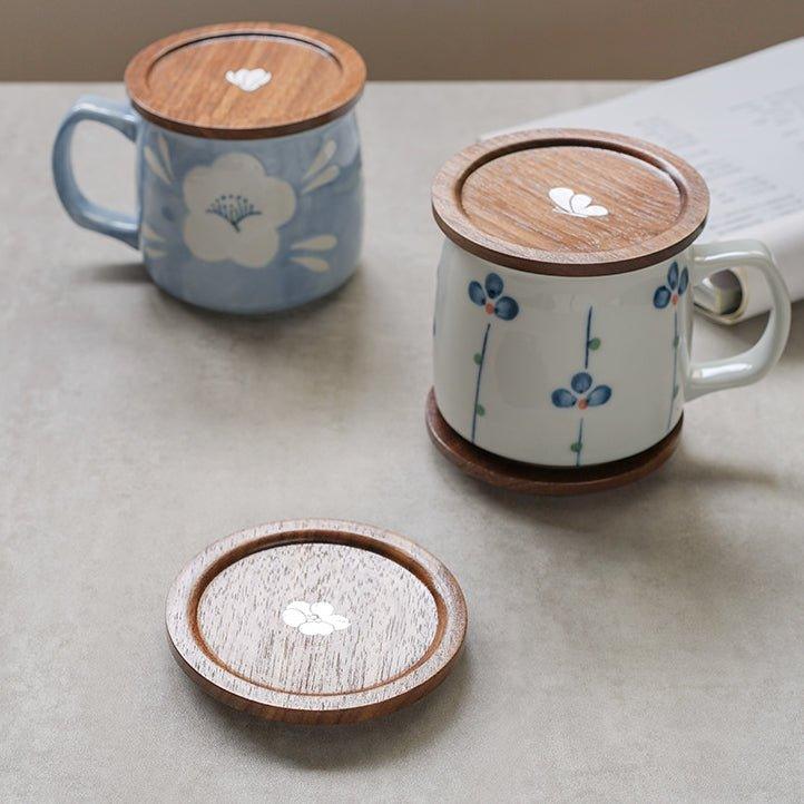 Japanese Rounded Walnut Wood Tea Cup Lid/Coaster - MASU
