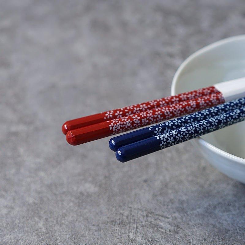 Japanese Handcrafted Wooden Sakura Themed Chopsticks Set - MASU