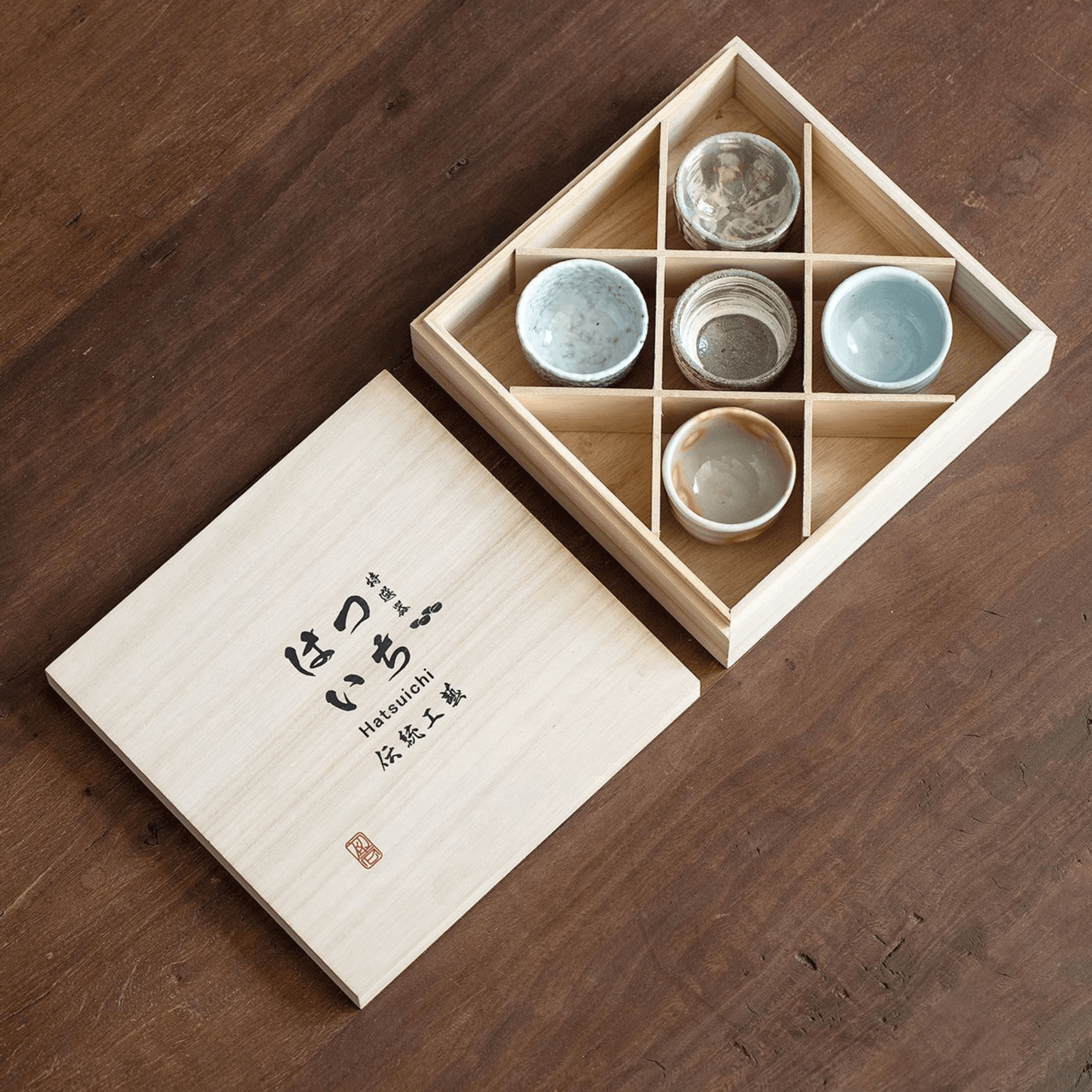 Japanese Handcrafted Sandy Textured Banko Ware Tea Cup Set - MASU