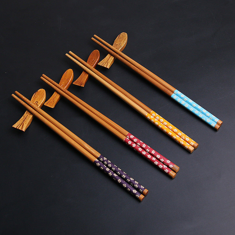 Japanese Handcrafted Sakura Bamboo Chopsticks Set - MASU