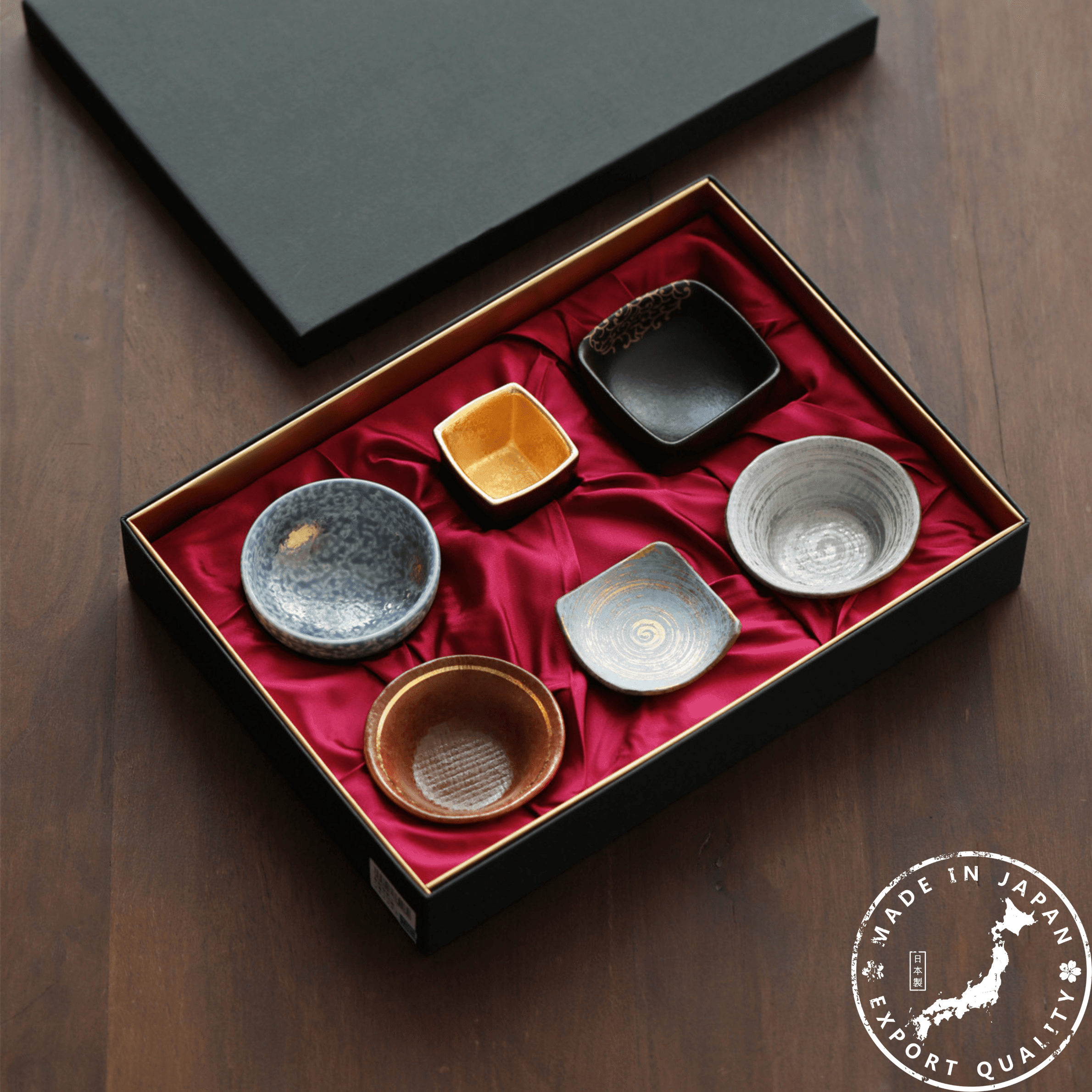 Touetsugama Japanese Golden Glazed Tea Set - MASU