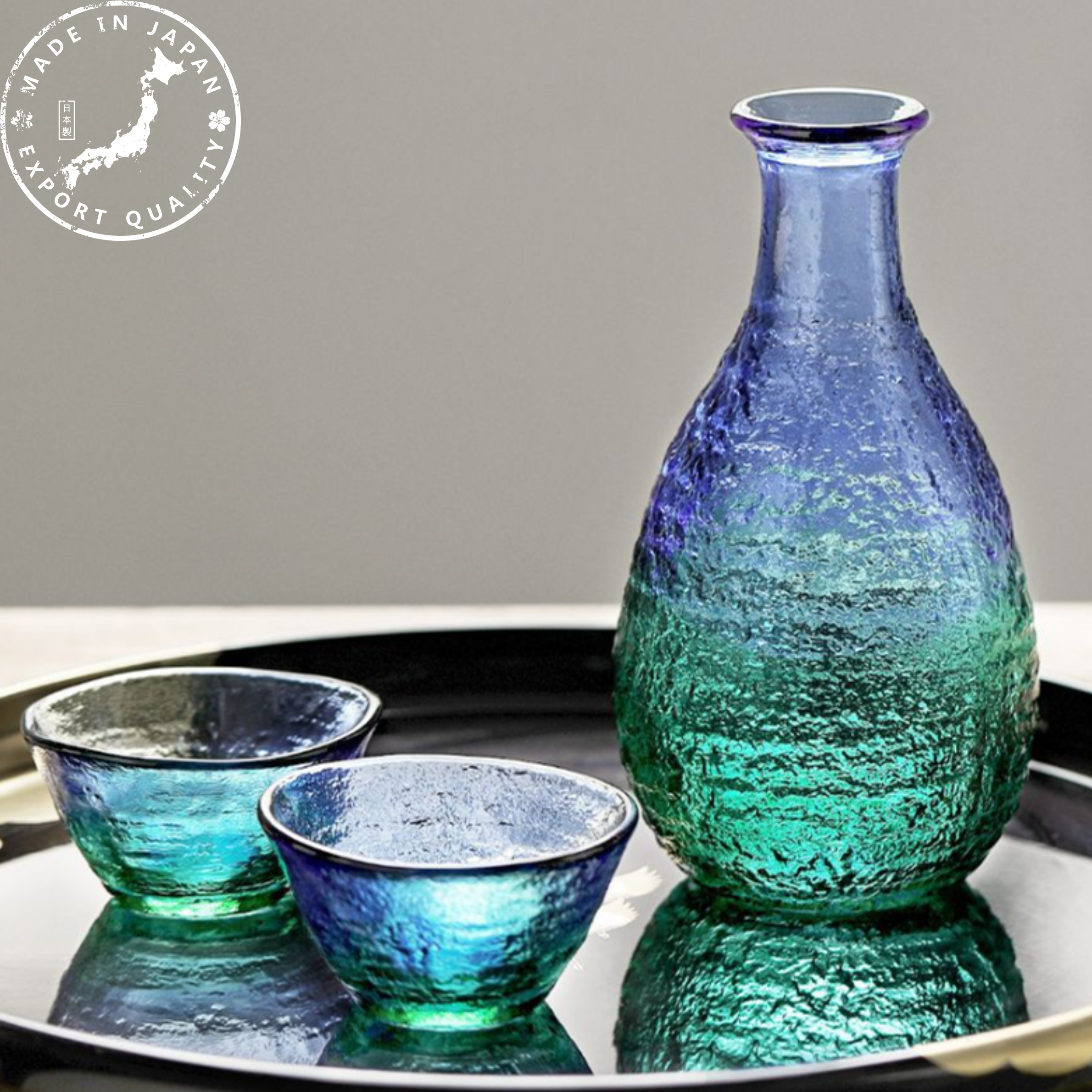 Toyo-Sasaki Aurora Japanese Handcrafted Glass Sake Gift Set - MASU