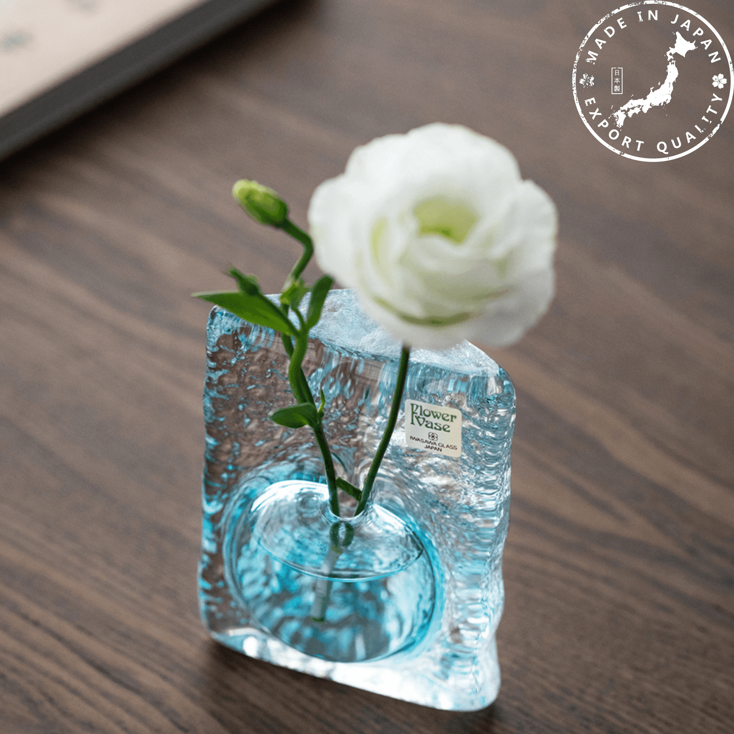 Japanese Iwasawa Handcrafted Ocean Heart Glass Vases - MASU