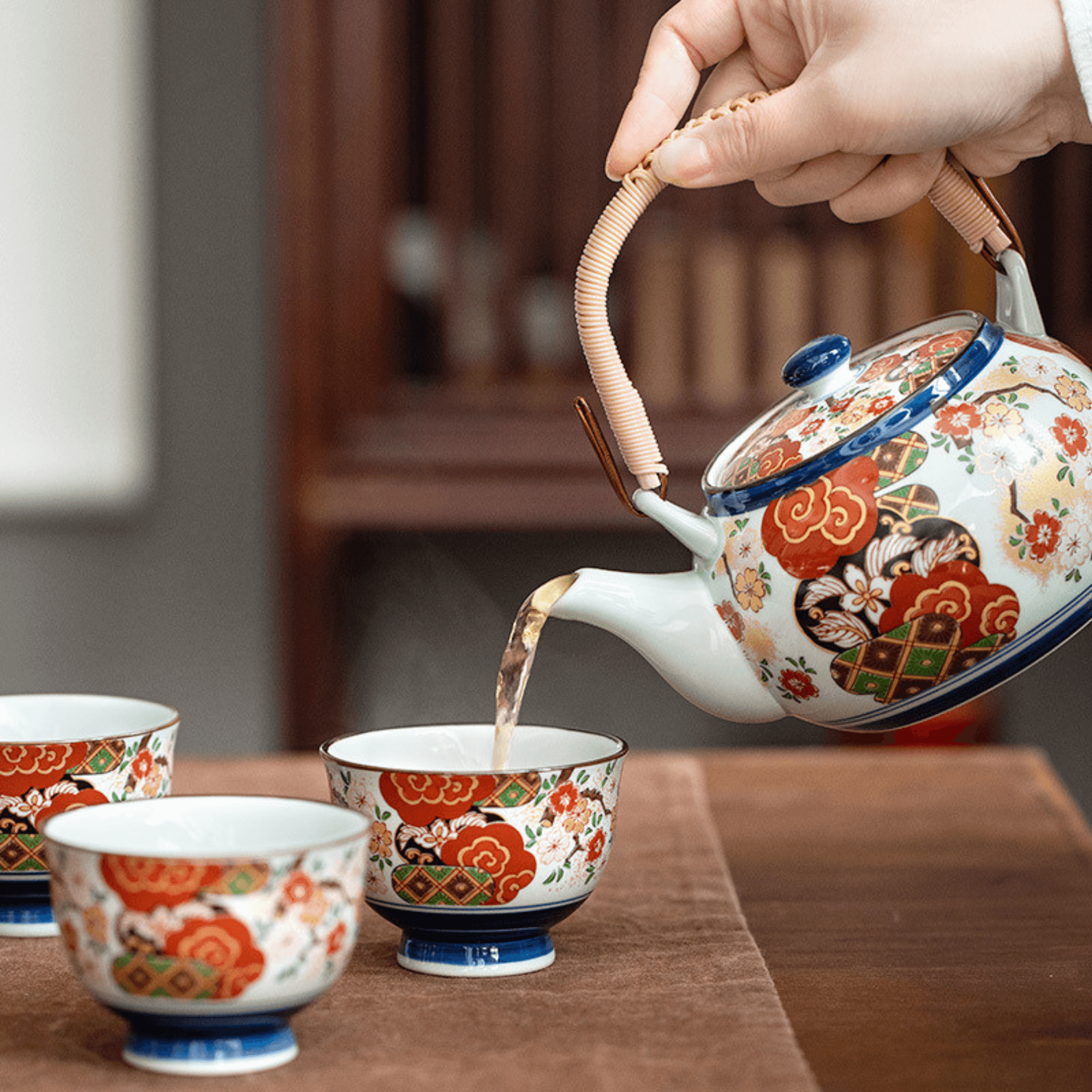 Japanesse Imari Series Handcrafted Tea Cups - MASU