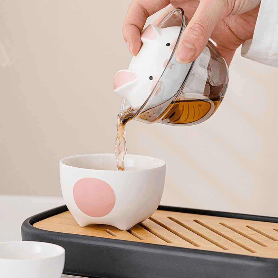 Ceramic Bunny Tea Set With Carrying Case - MASU