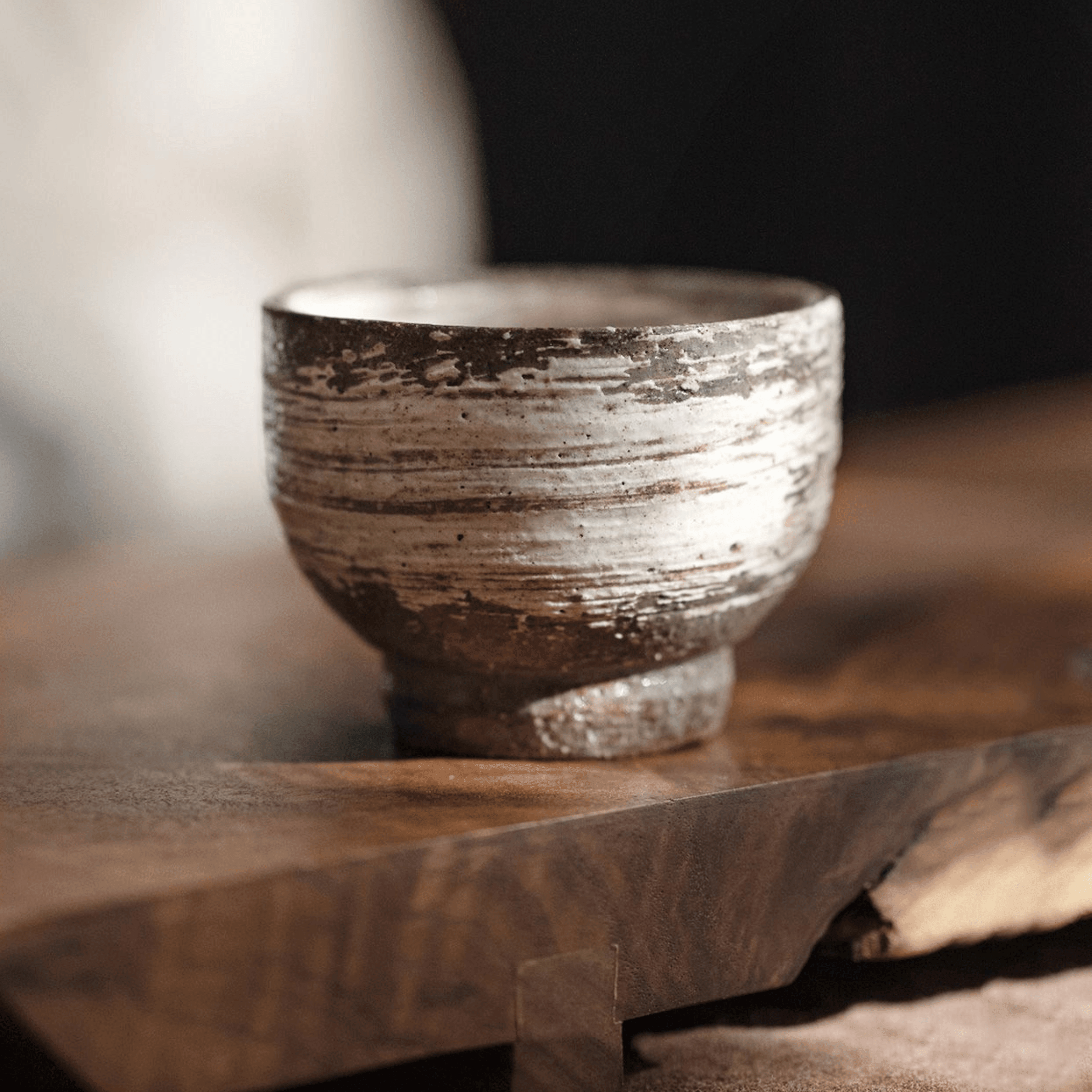 Japanese Handcrafted Sandy Textured Banko Ware Tea Cup Set - MASU