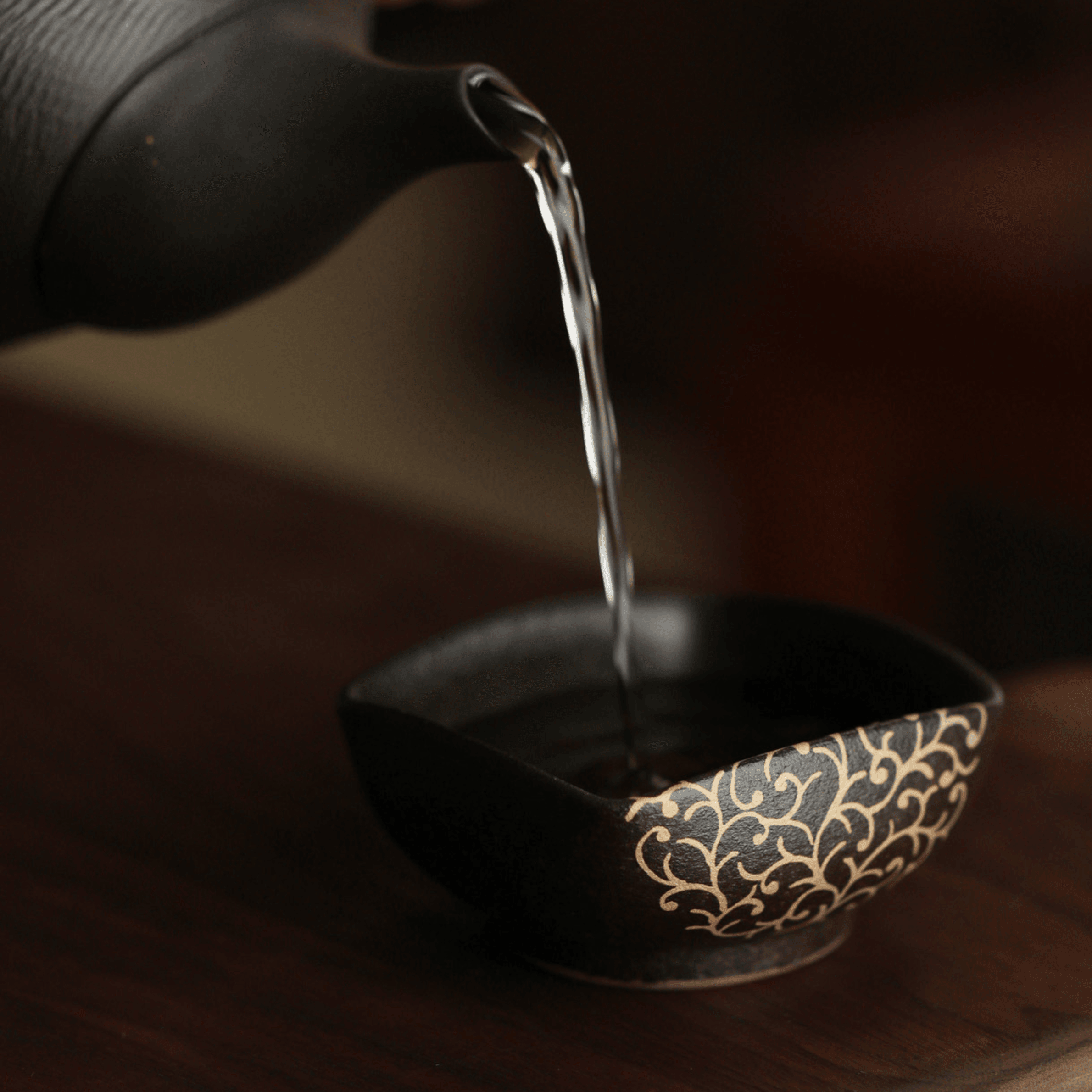 Touetsugama Japanese Golden Glazed Tea Set - MASU