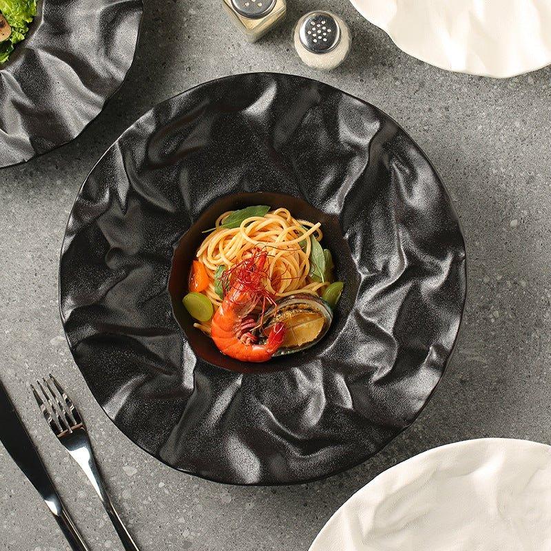 Ceramic Crumble Serving Plates Set Of Two - MASU
