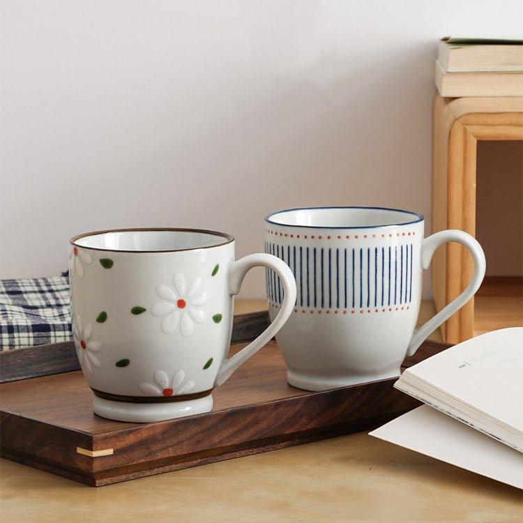 Japanese Nature Themed Ceramic Glazed Hand-Painted Tea Cups - MASU