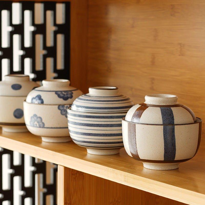Japanese Handcrafted Ceramic Rounded Bowl With Lid - MASU