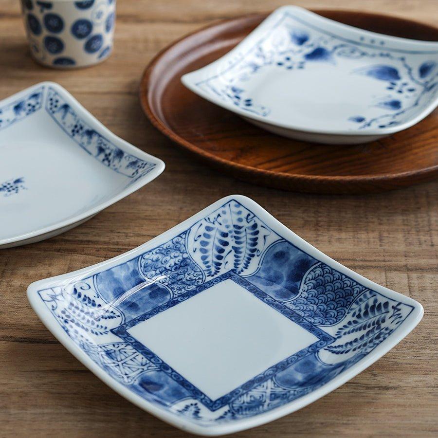 Japanese Handcrafted Mino Ware Ceramic Square Plates - MASU